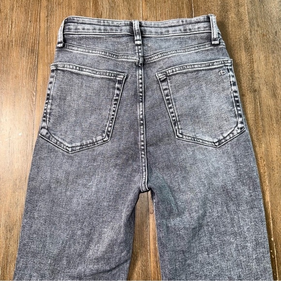 Rag & Bone Casey High Rise Ankle Straight Leg Jeans Grey Raw Hem - Picture 10 of 10